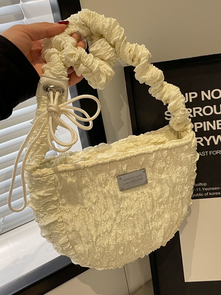 Korean Fashion Cream Puff Bag Women 2024 New Large Capacity Pleated Dumpling Bag Versatile Crossbody Bag - Image 4