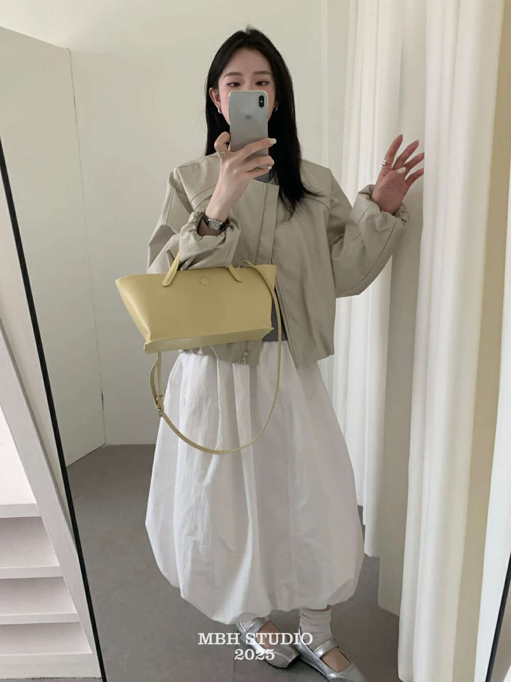 MBH Minimalist Tote Bag with Pouch for Commute, Shoulder Crossbody Handbag