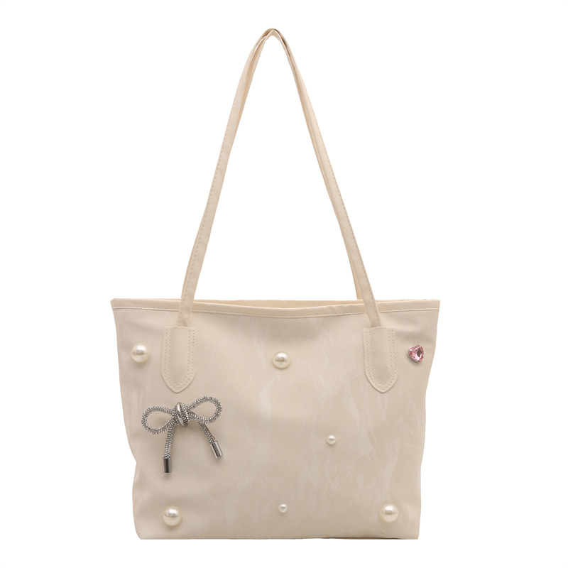 Premium Pearl Bow Women's Tote Bag 2025 New Commuter Shoulder Bag Large Capacity Wholesale - Image 5