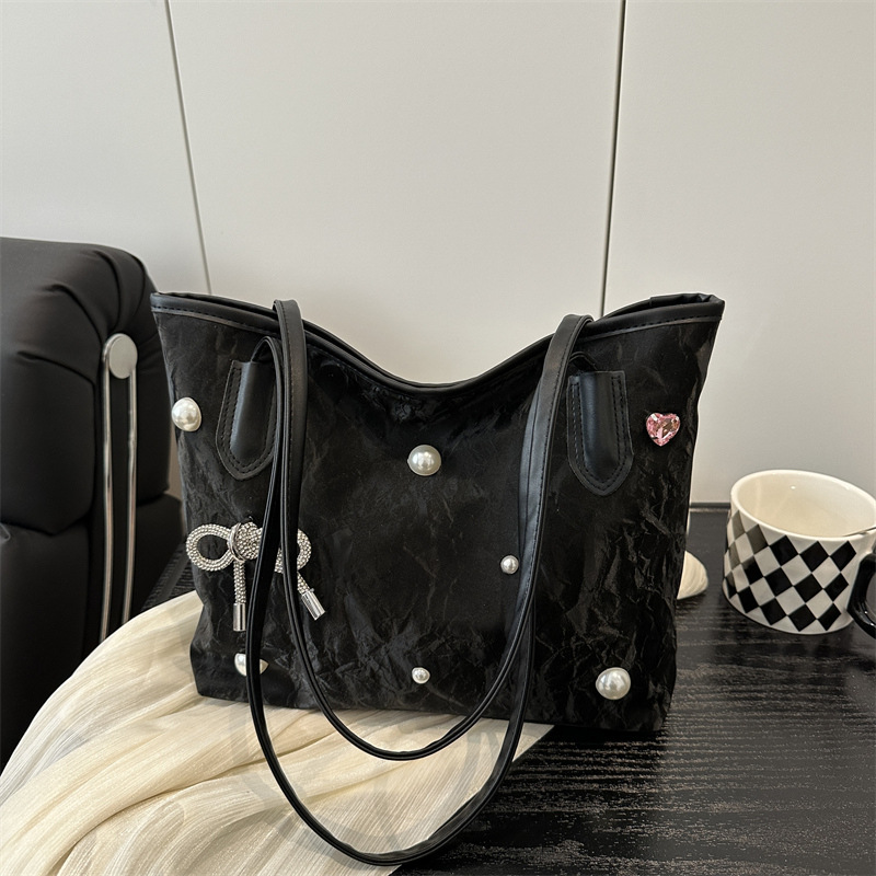 Premium Pearl Bow Women's Tote Bag 2025 New Commuter Shoulder Bag Large Capacity Wholesale