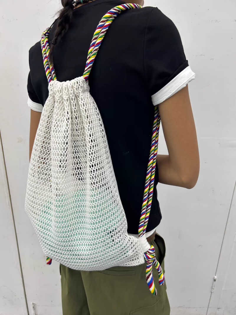 oinimi Airy Mesh Drawstring Backpack Lightweight Commuter Daypack