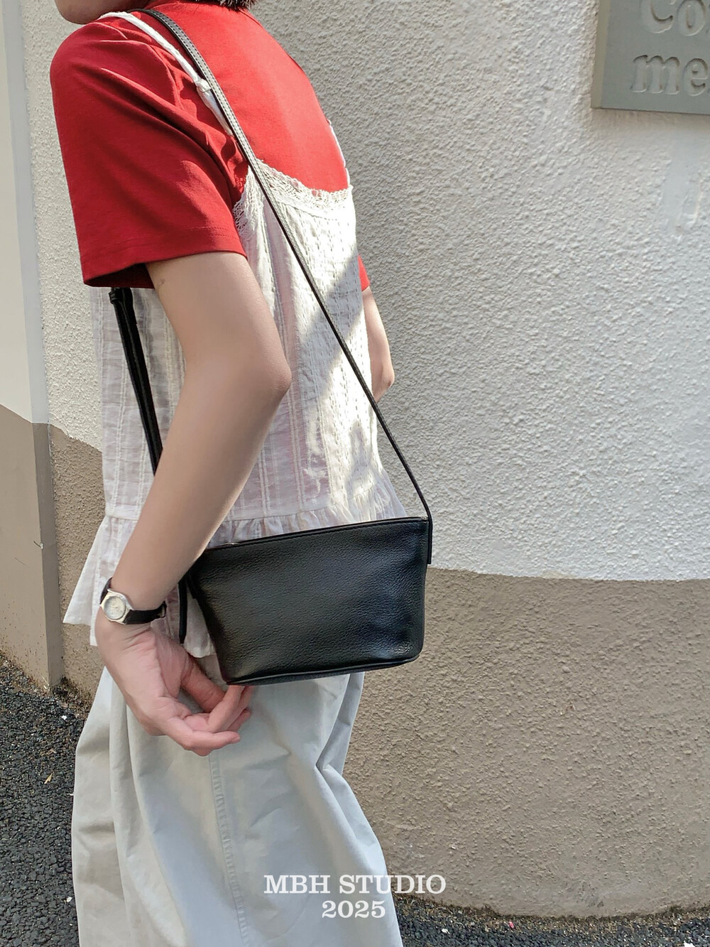 MBH Top Layer Goatskin Japanese Dopamine Mini Versatile Casual Crossbody Bag - Image 4