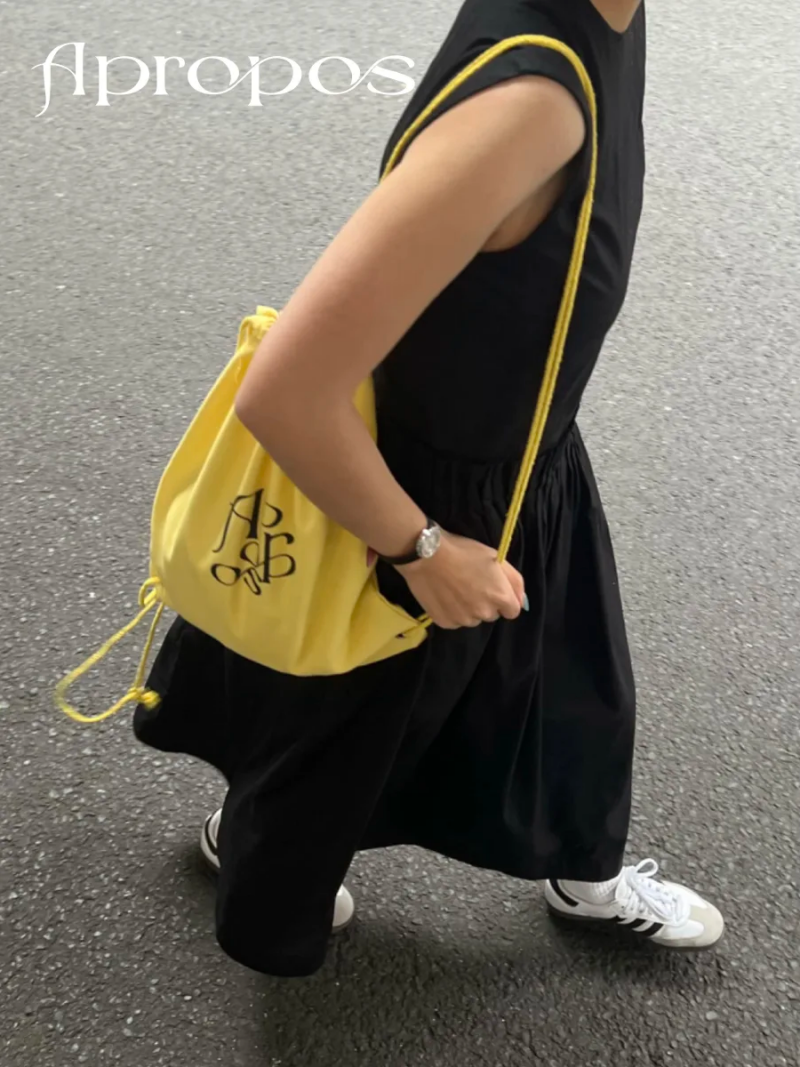 Apropos Original Simple Vintage Drawstring Bucket Canvas Backpack - Image 3