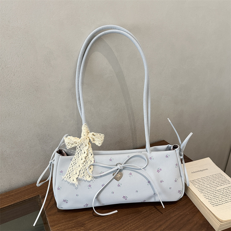 Women’s Floral Print Baguette Shoulder Bag Spring Summer 2026 Commuter Handbag
